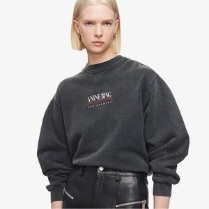 Anine Bing Gray Crew Neck Sweatshirt